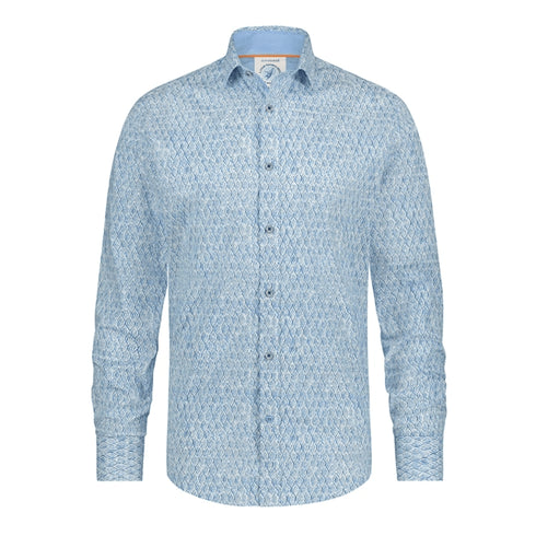 A Fish Named Fred Wave Casual Shirt Blue